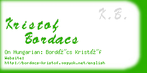 kristof bordacs business card